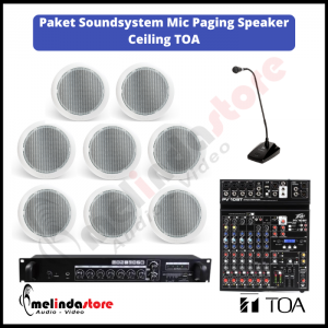 Paket Soundsystem Mic Paging Speaker Ceiling TOA ZS-658R - 8 Speaker